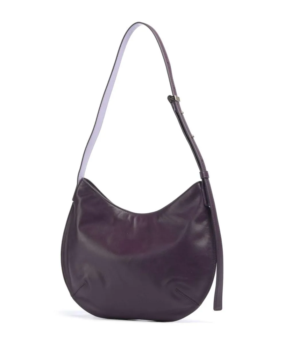 Hispani Hobo bag fine grain leather plum