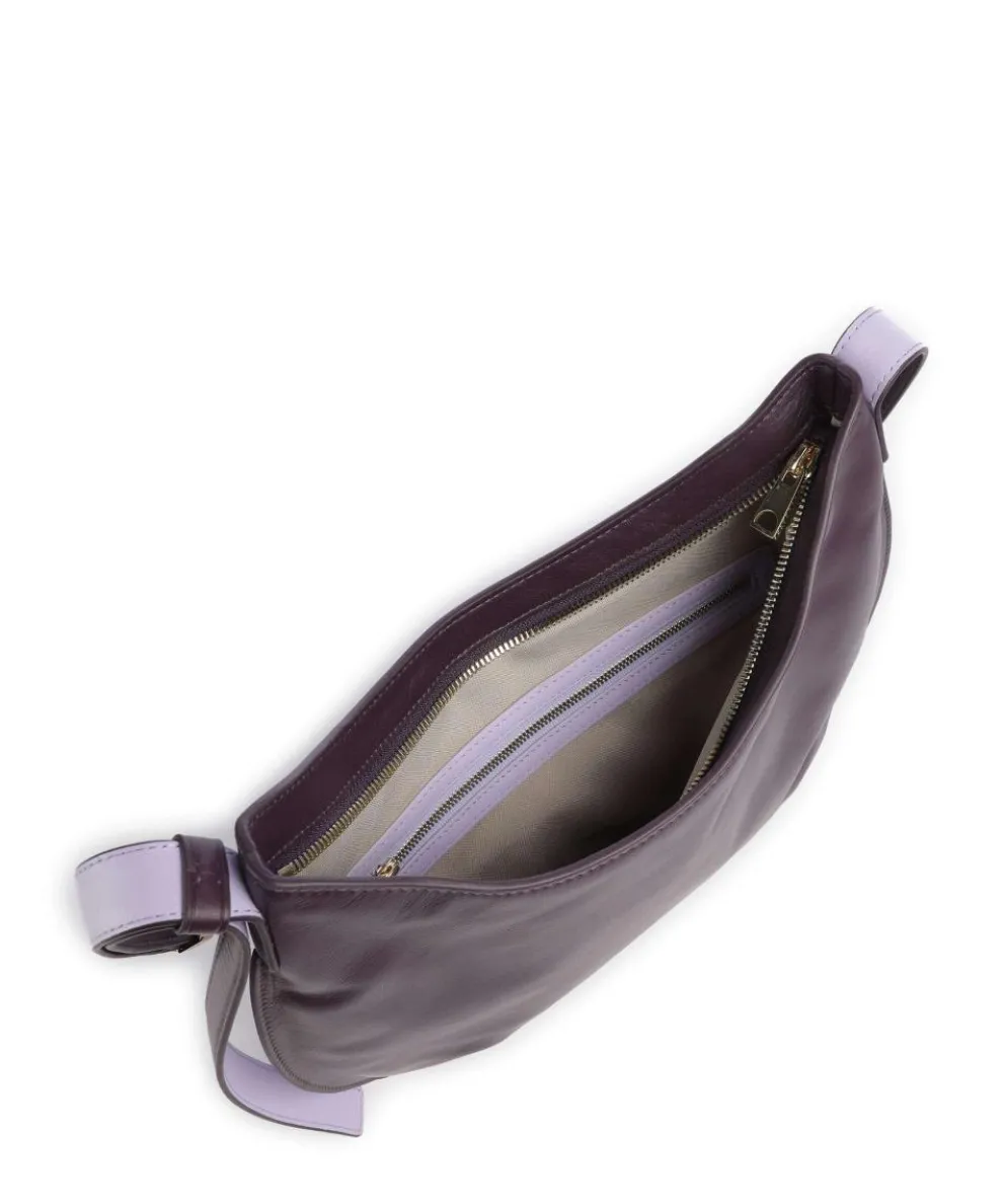Hispani Hobo bag fine grain leather plum