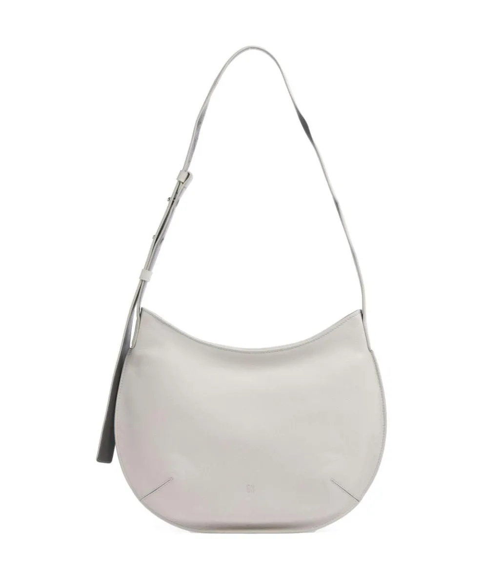 Hispani Hobo bag fine grain leather light grey