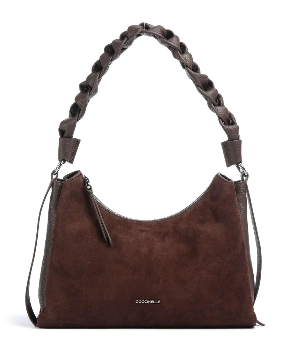 Boheme Suede Shoulder bag brushed cow leather dark brown