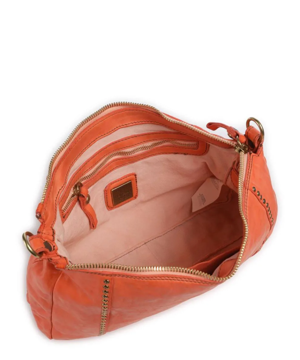 Hobo bag cow leather orange