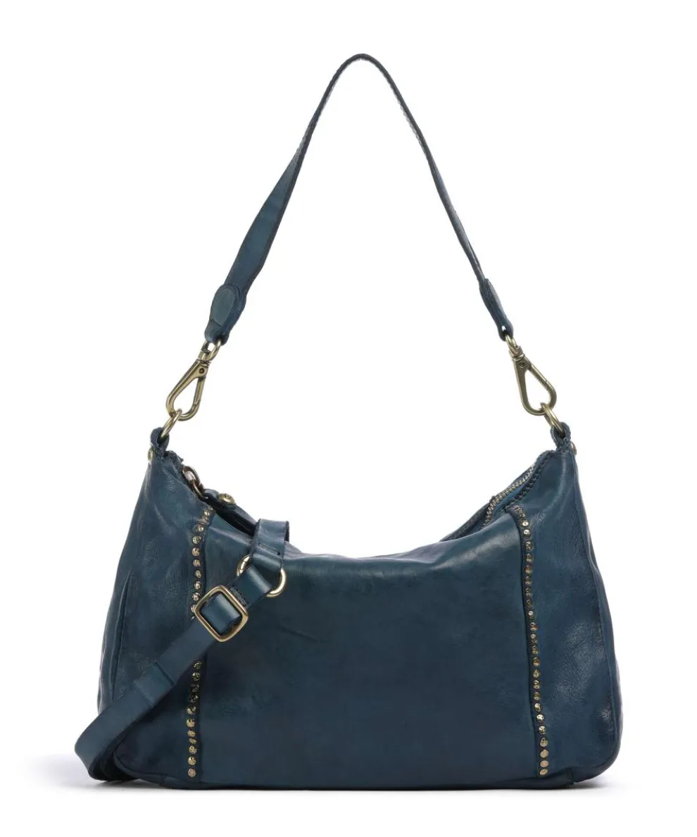 Hobo bag cow leather dark blue