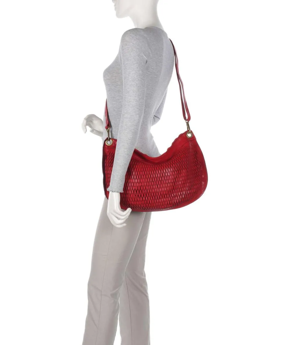 Hobo bag cow leather red