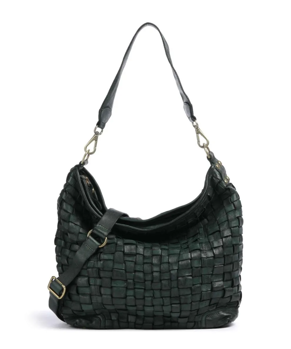 Hobo bag cow leather dark green