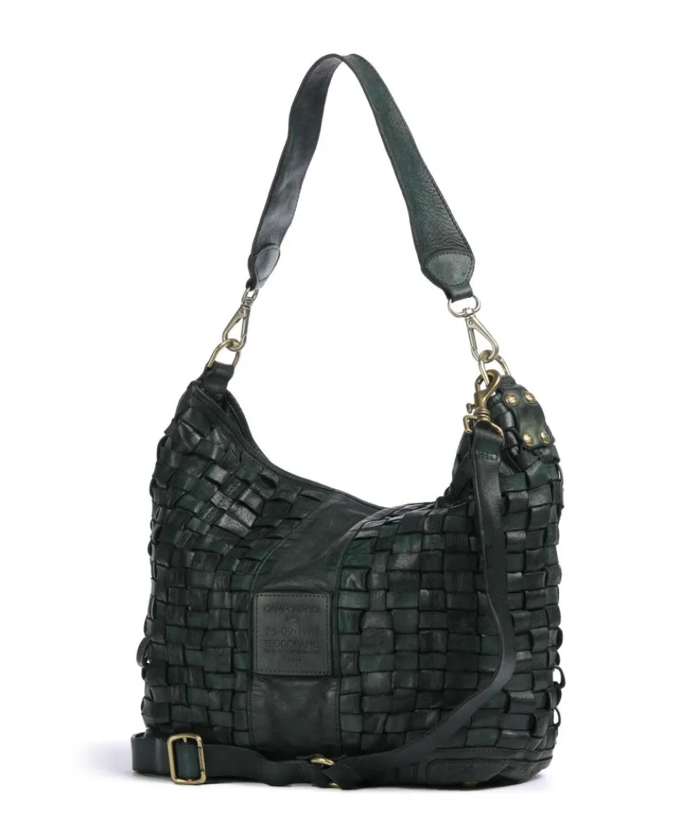 Hobo bag cow leather dark green