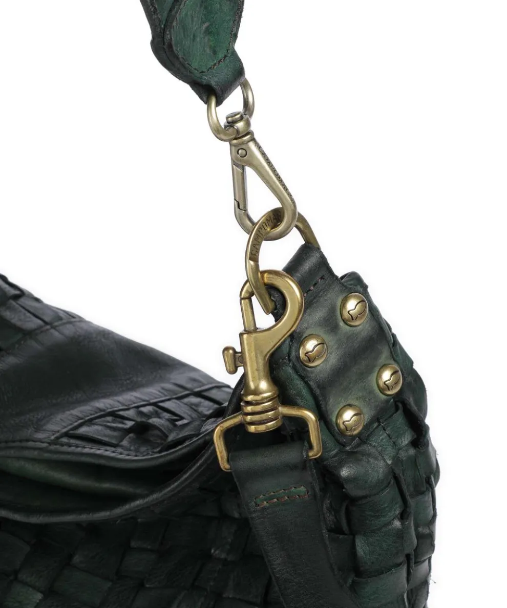 Hobo bag cow leather dark green