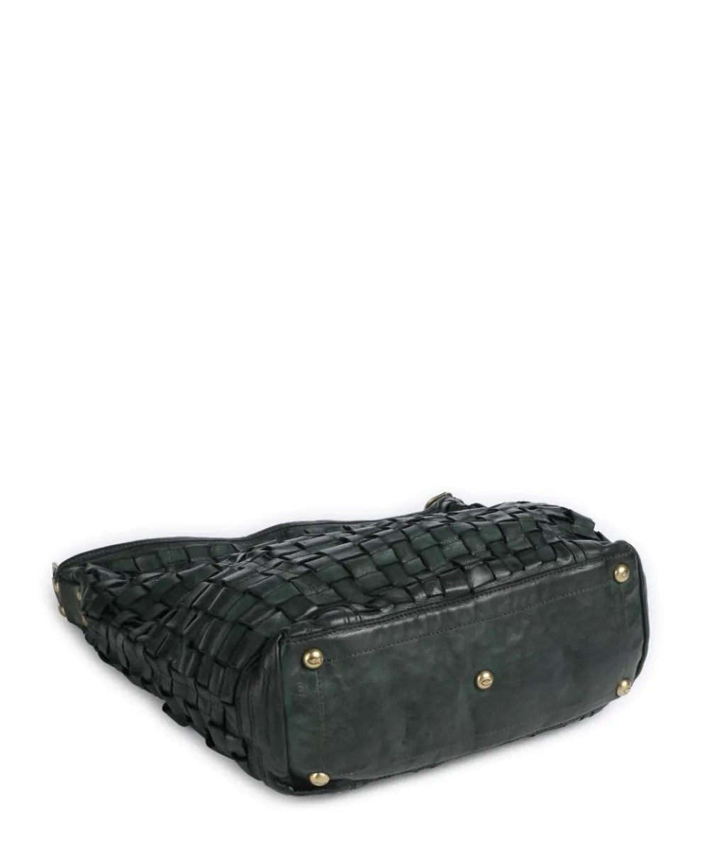 Hobo bag cow leather dark green