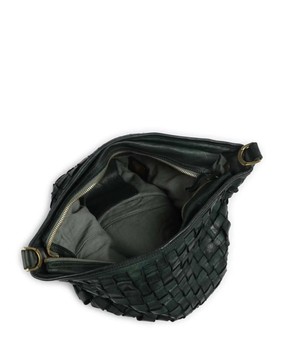 Hobo bag cow leather dark green