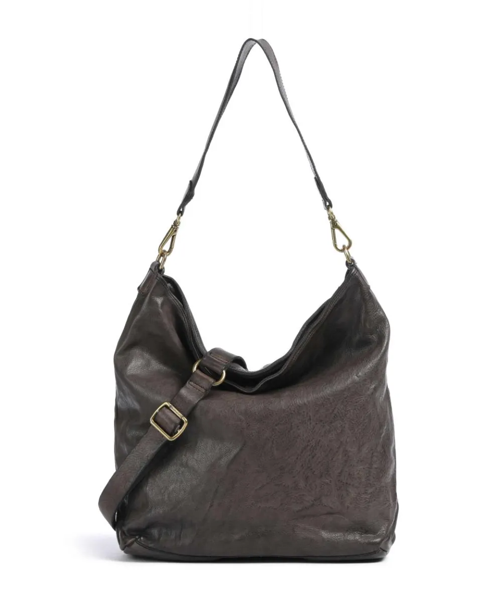 Hobo bag fine grain cow leather dark grey