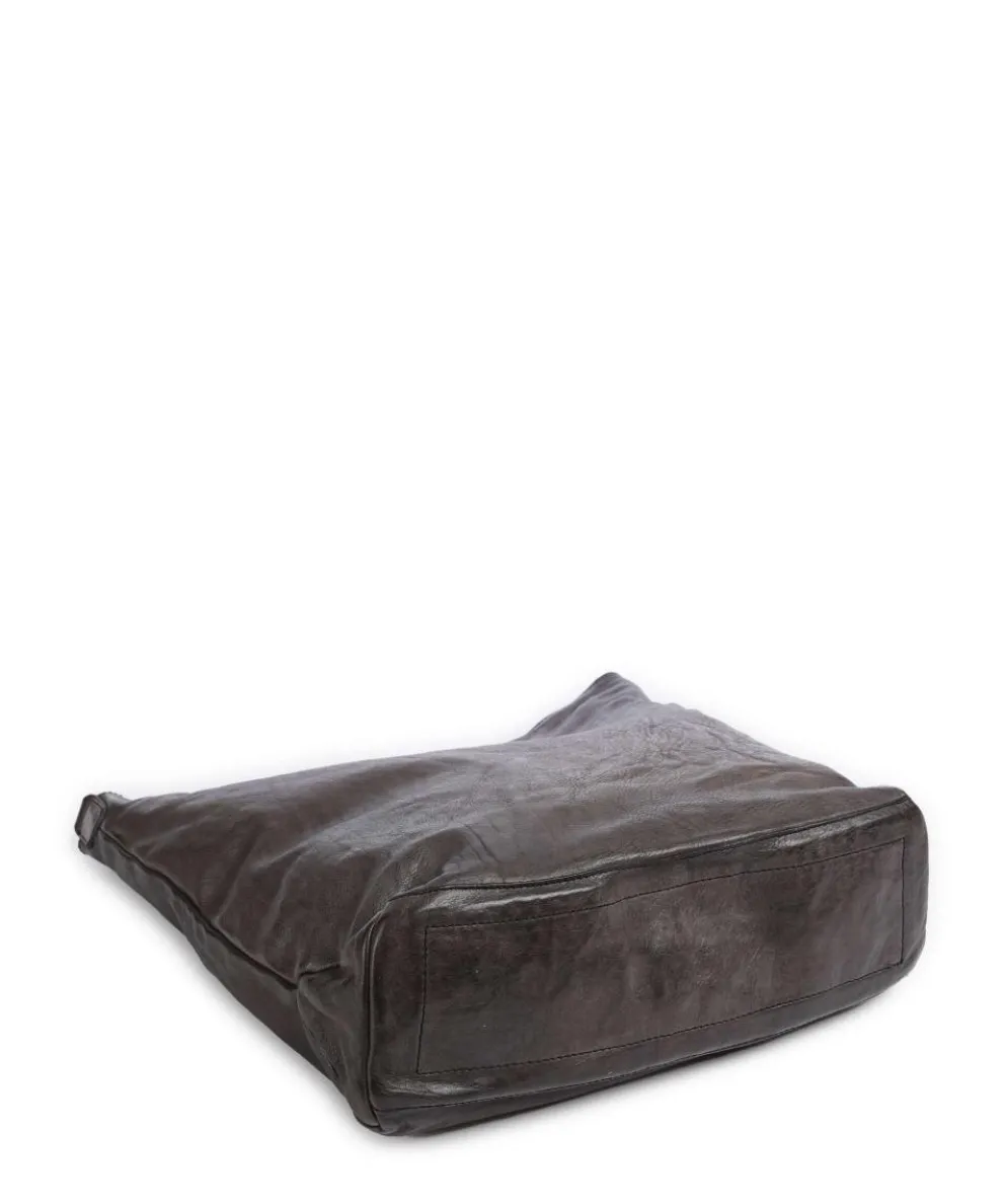 Hobo bag fine grain cow leather dark grey