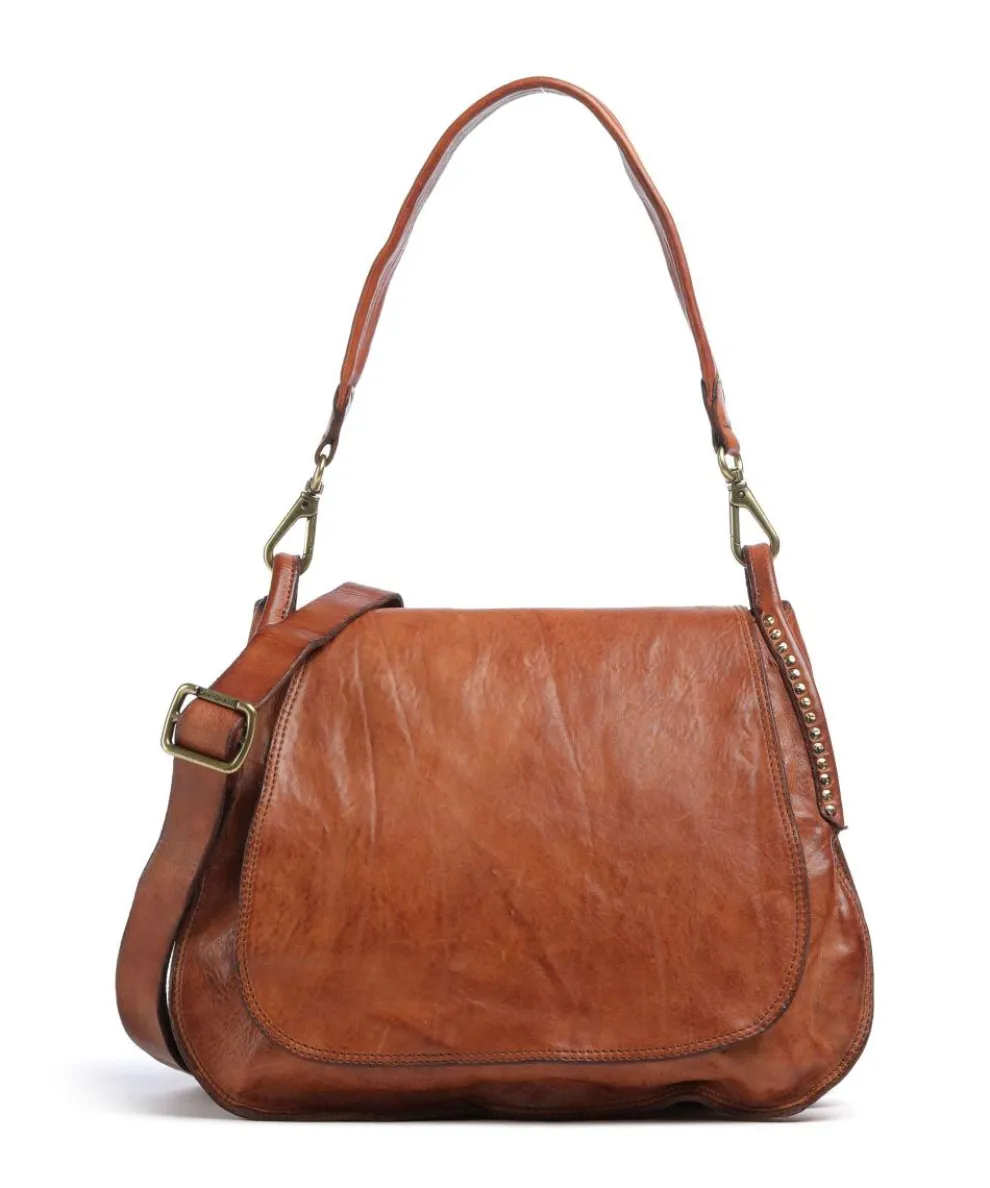 Hobo bag fine grain cow leather cognac