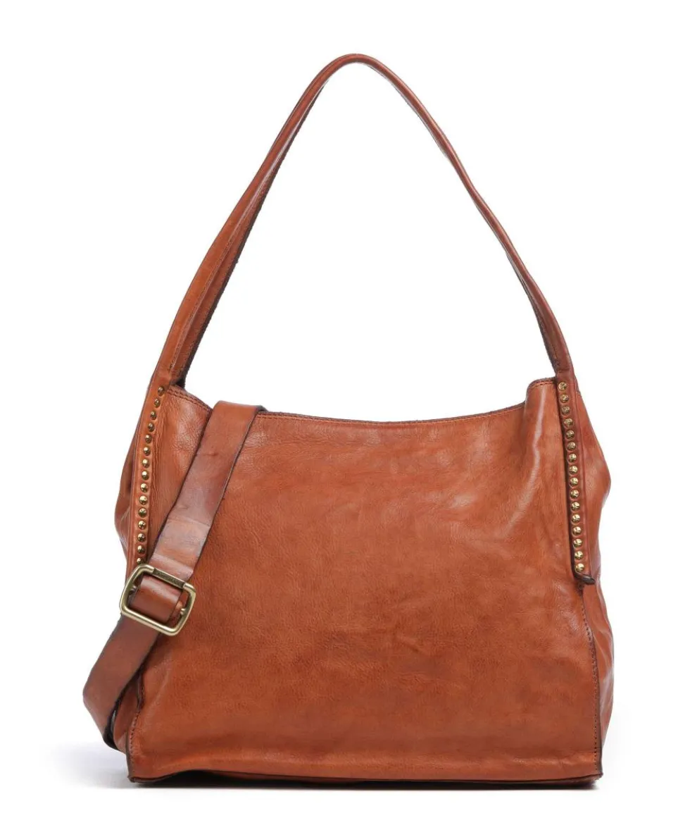 Hobo bag fine grain cow leather cognac