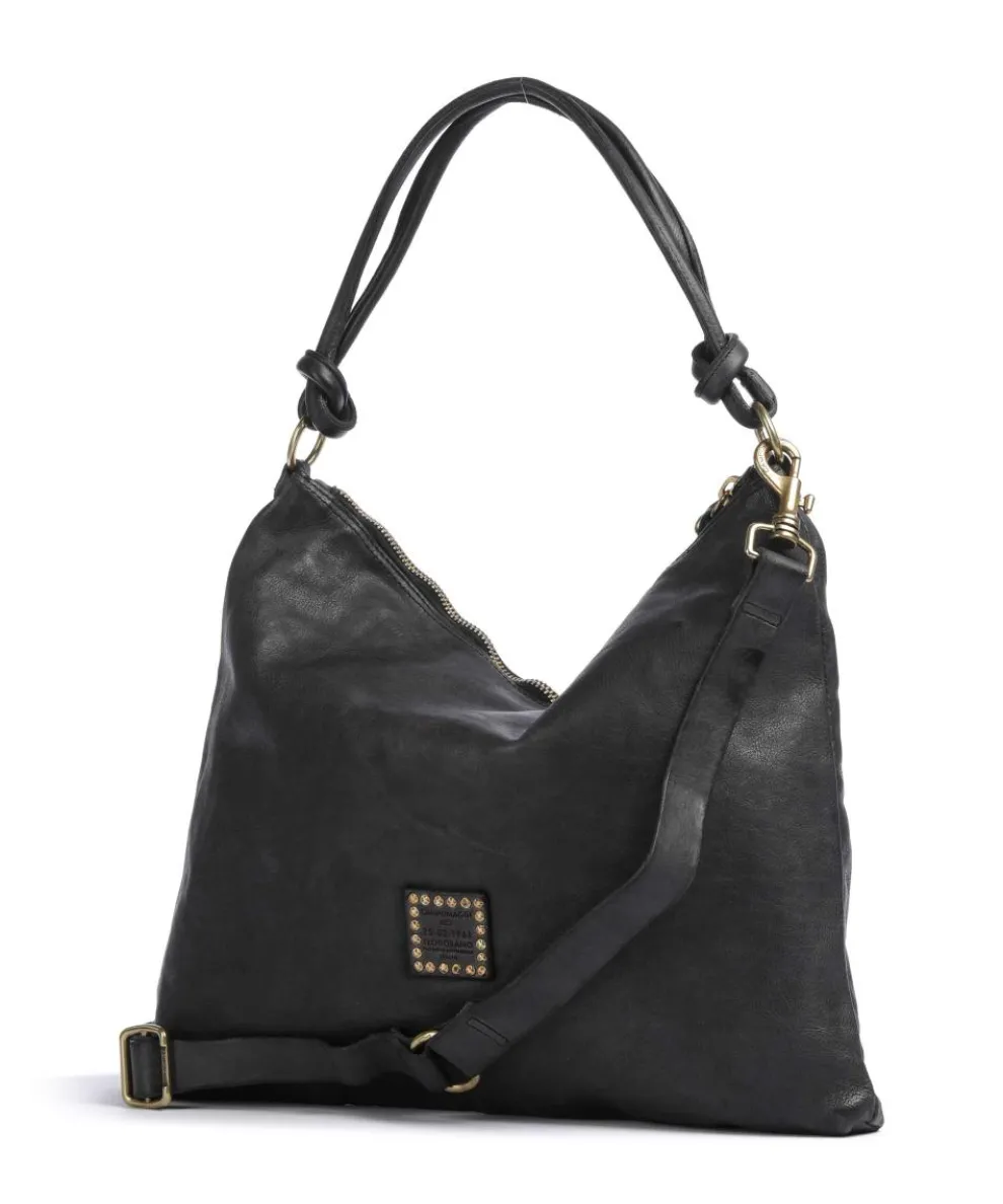 Hobo bag fine grain cow leather anthracite