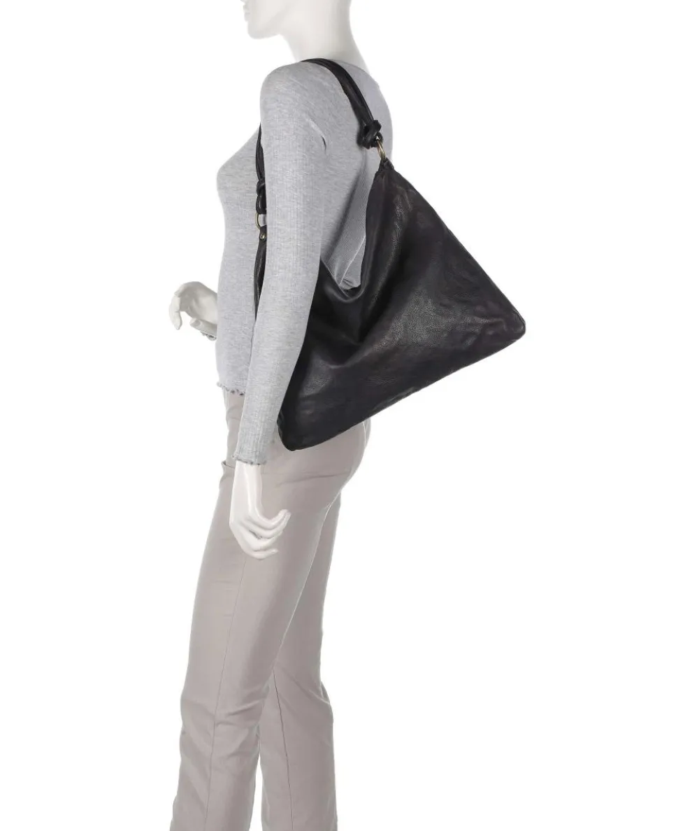 Hobo bag fine grain cow leather anthracite