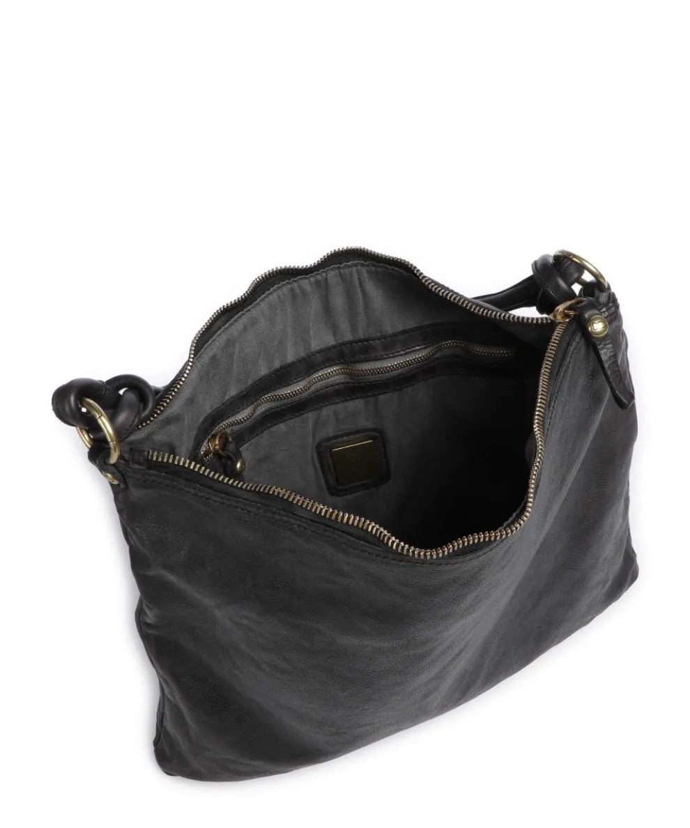 Hobo bag fine grain cow leather anthracite