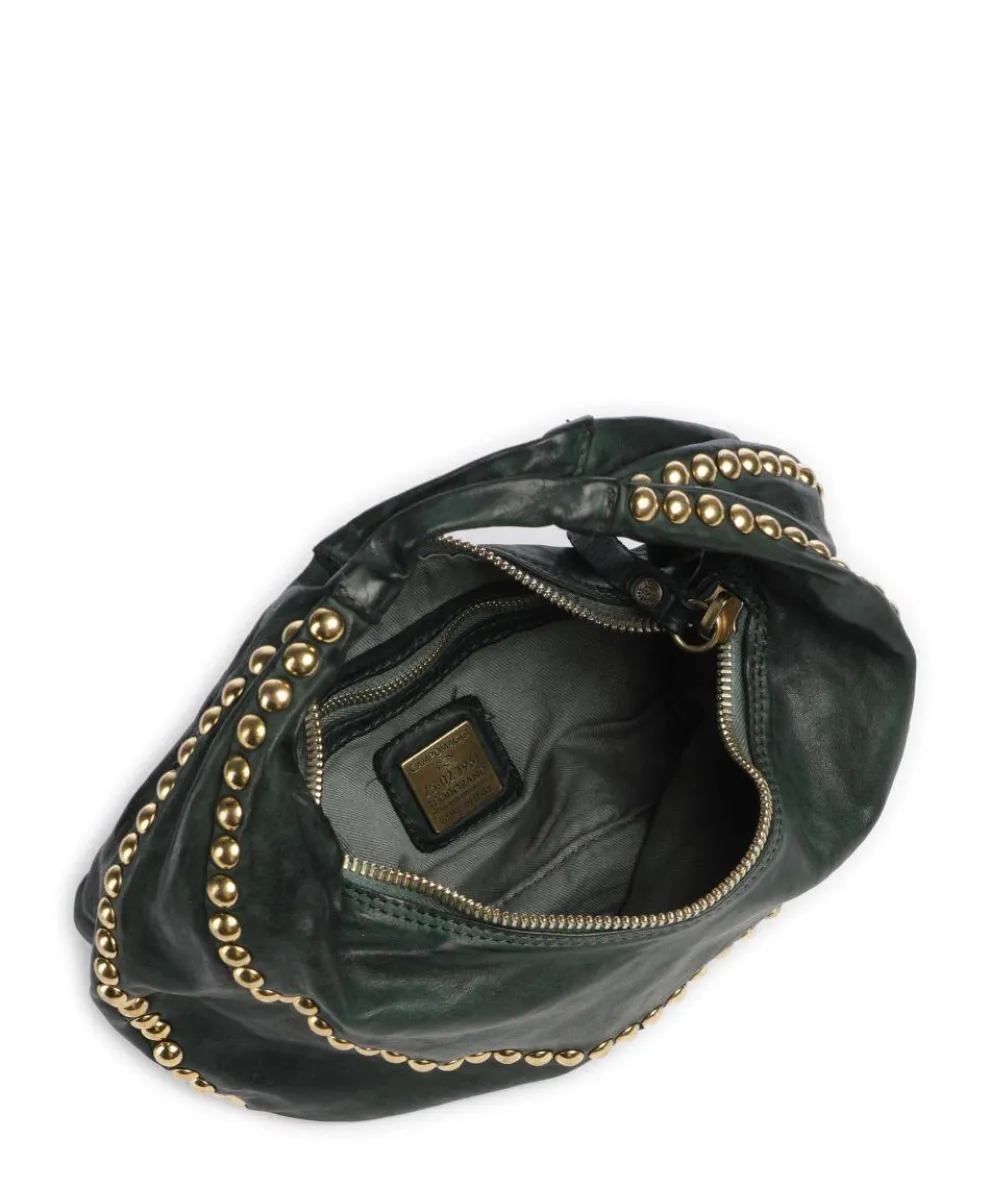 Hobo bag fine grain cow leather dark green