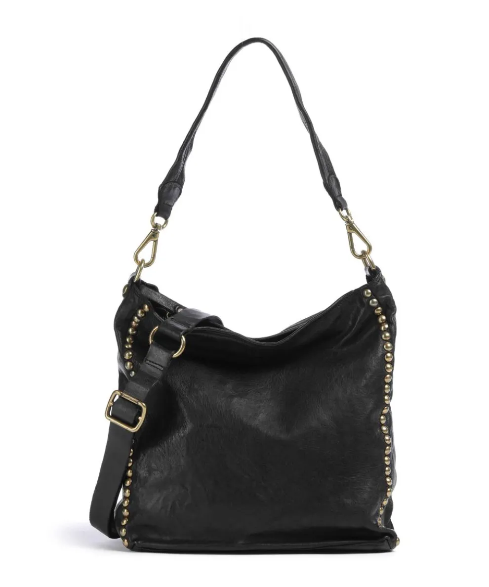Hobo bag fine grain cow leather black