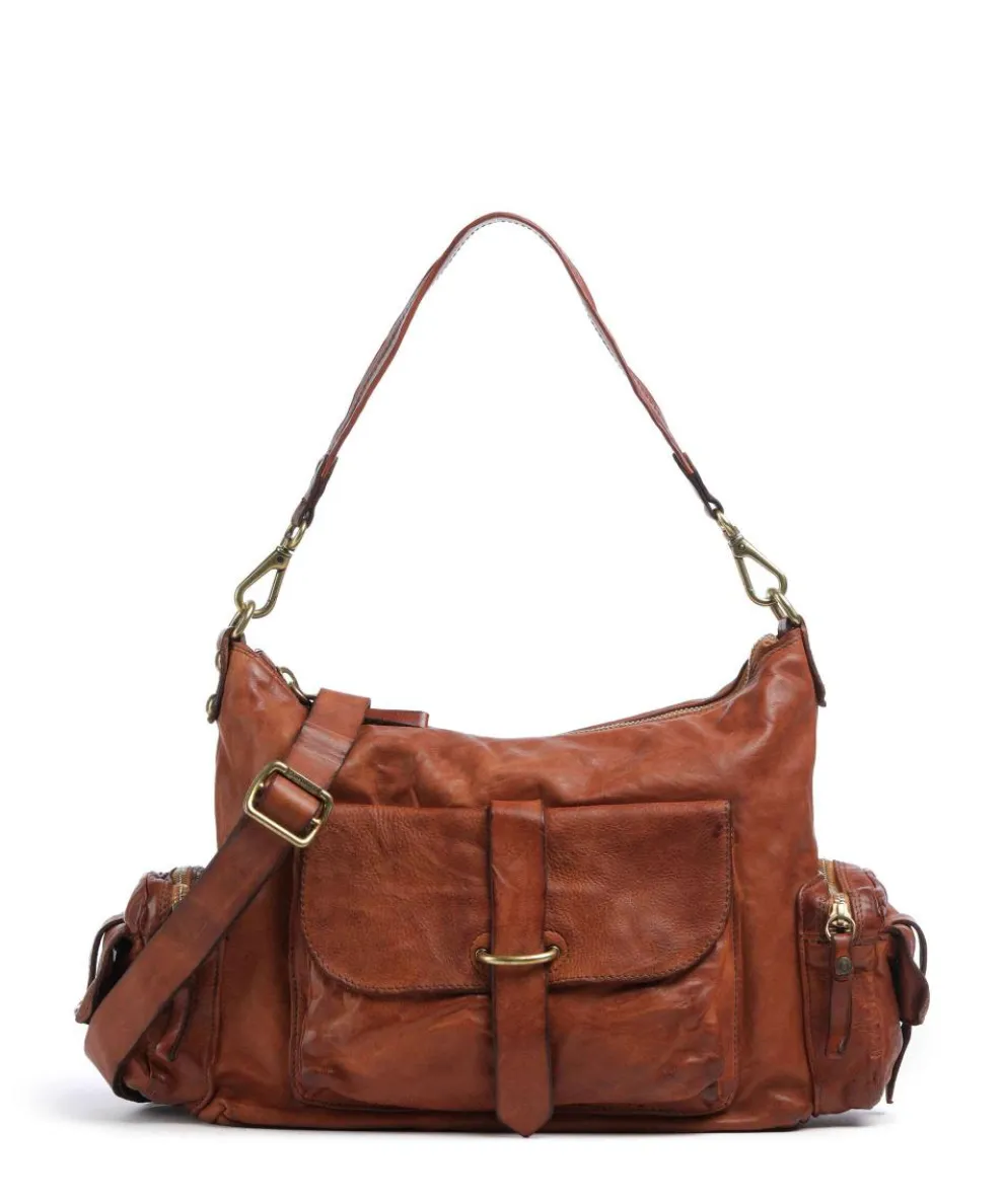 Hobo bag grained cow leather cognac