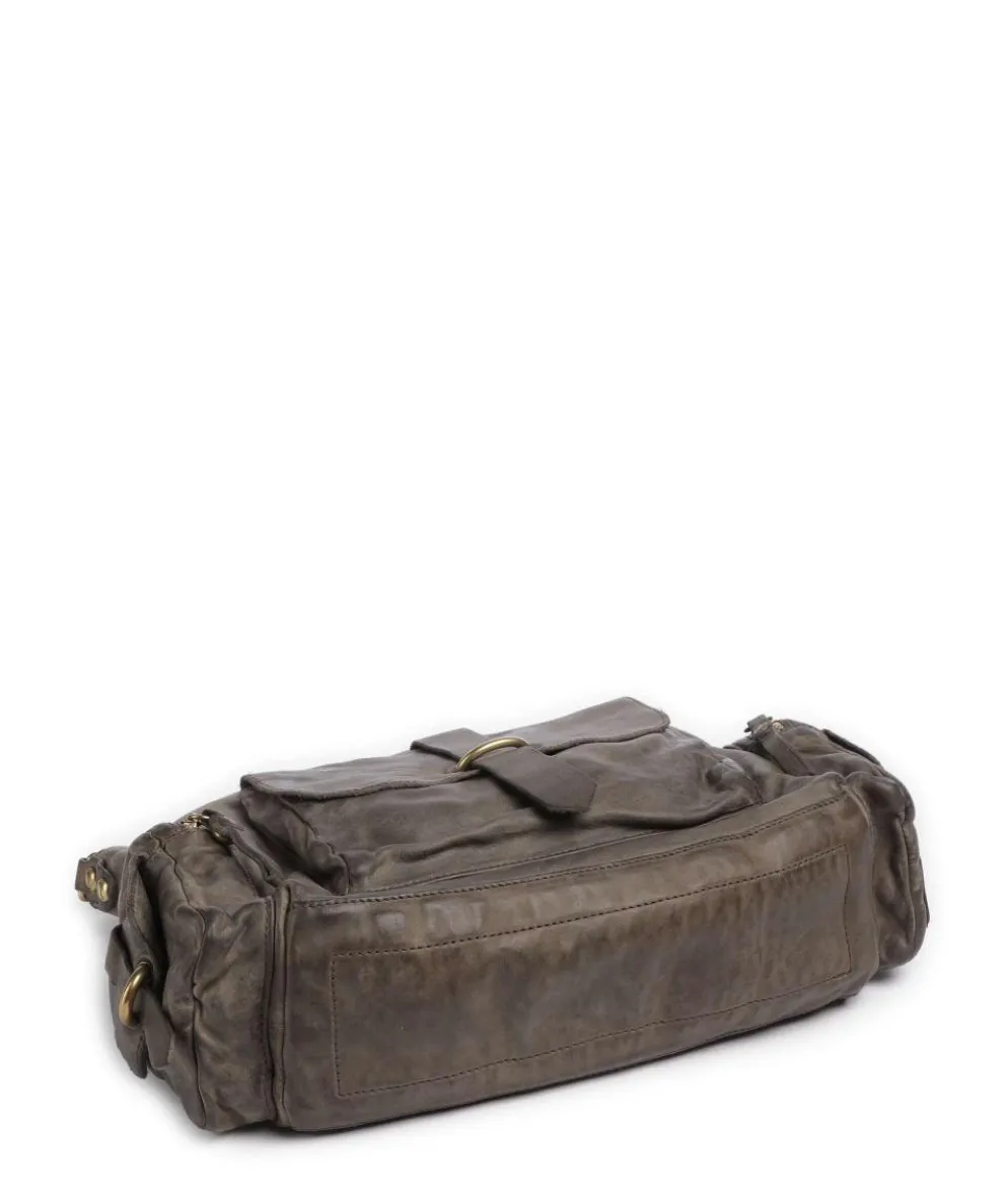 Hobo bag grained cow leather grey