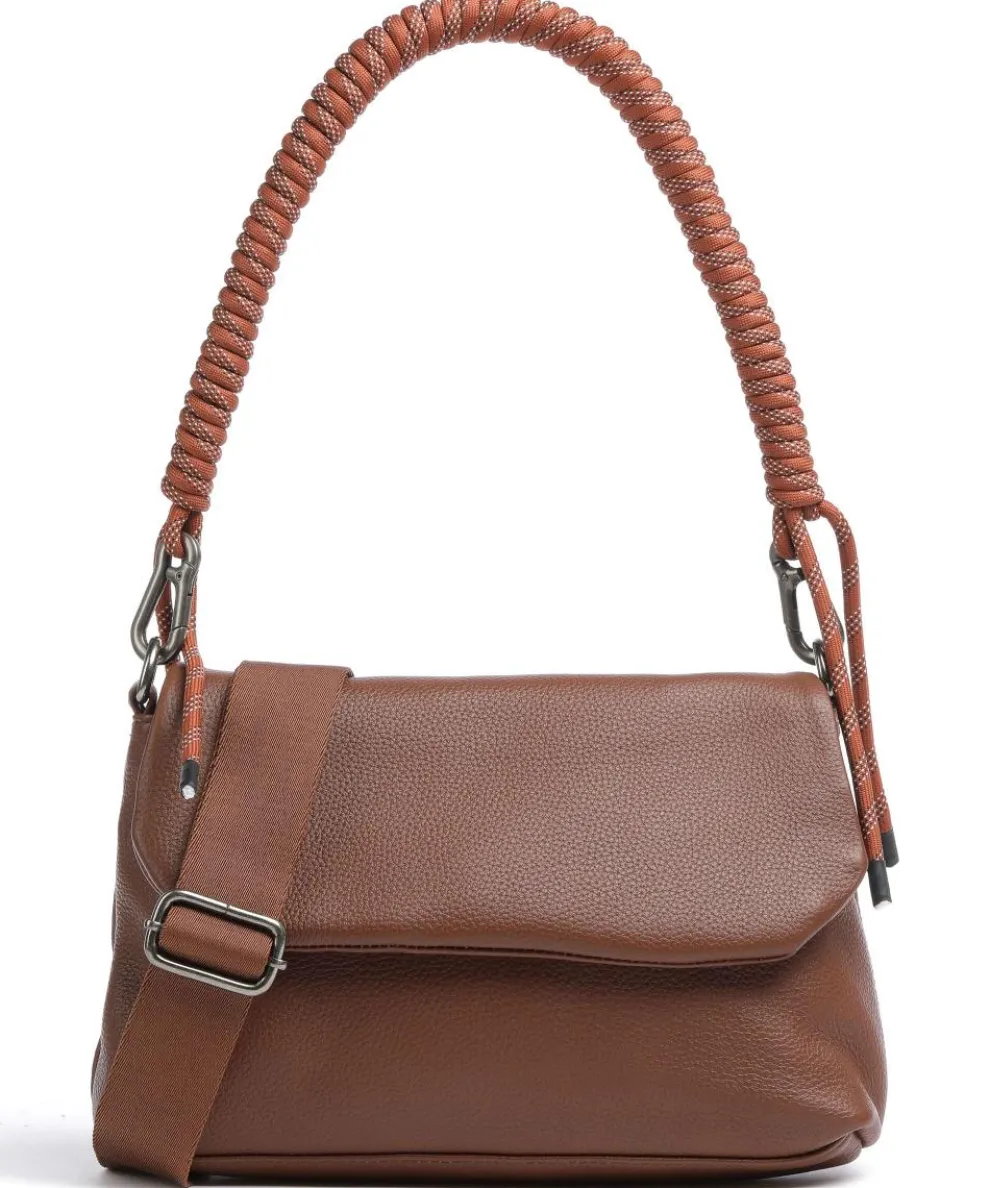 Nea Shoulder bag grained leather brown
