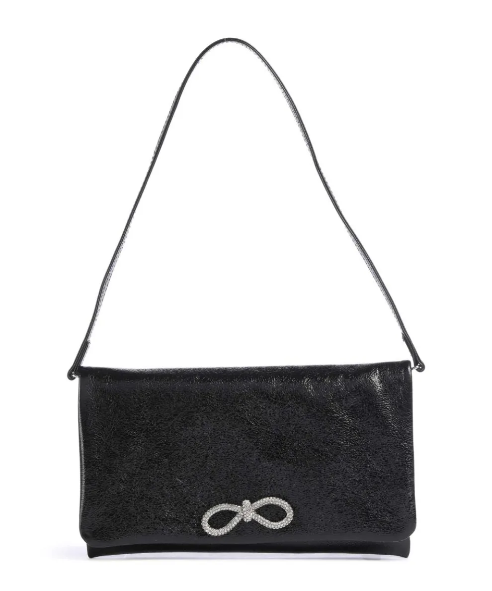 Mimosa Strass Shoulder bag grained leather black