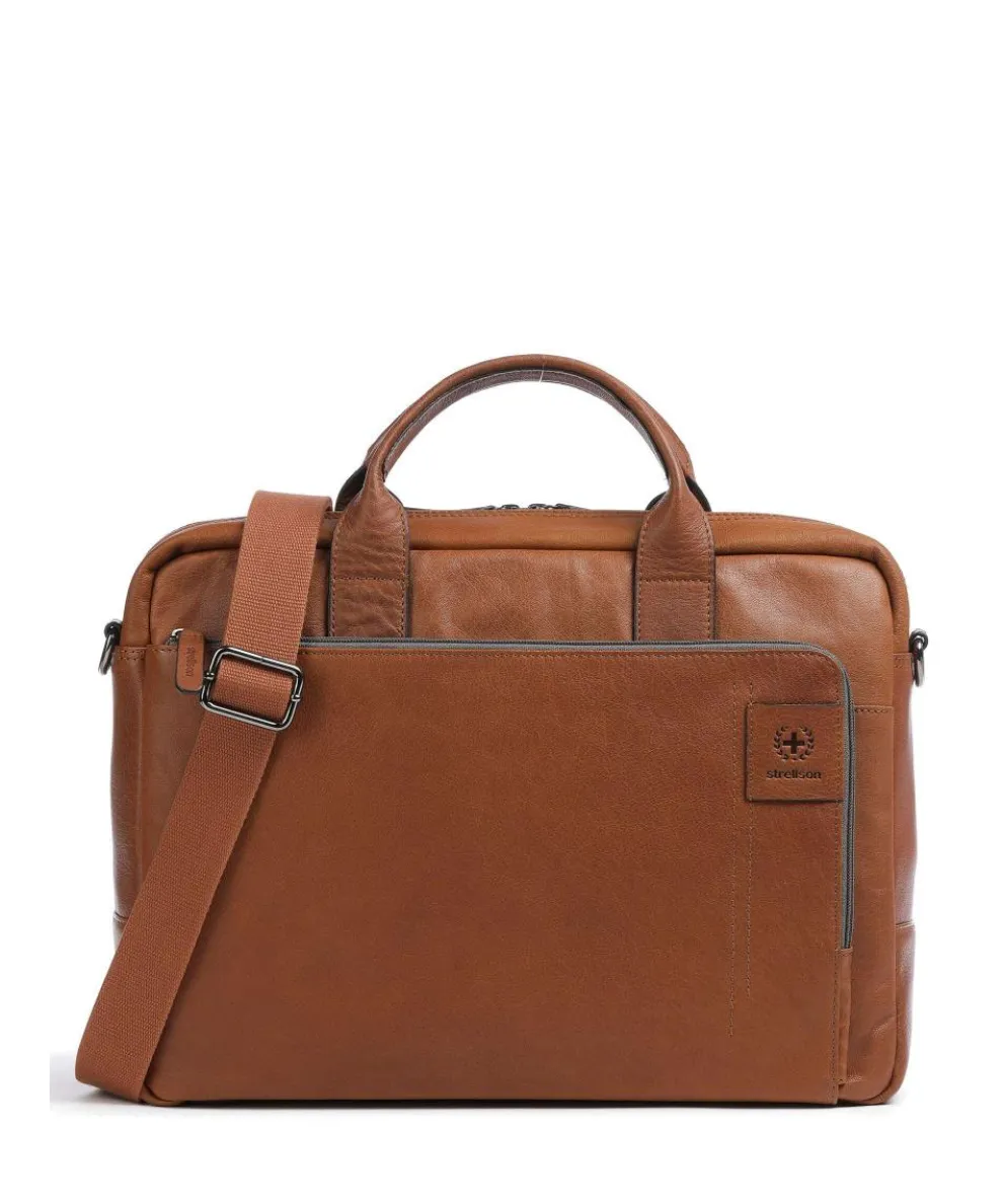 Hyde Briefcase 15″ grained leather cognac