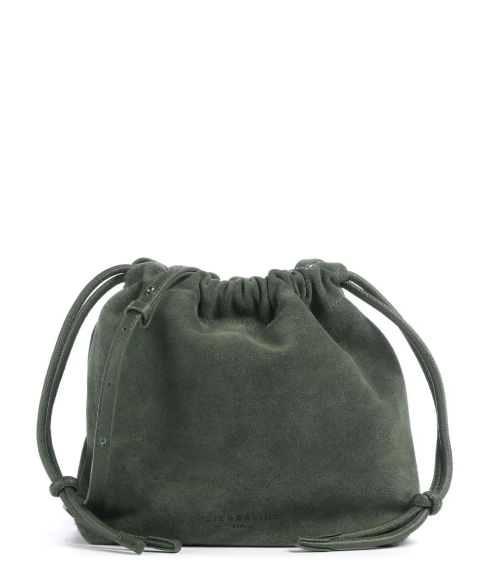 Lya Suede S Bucket bag brushed leather dark green