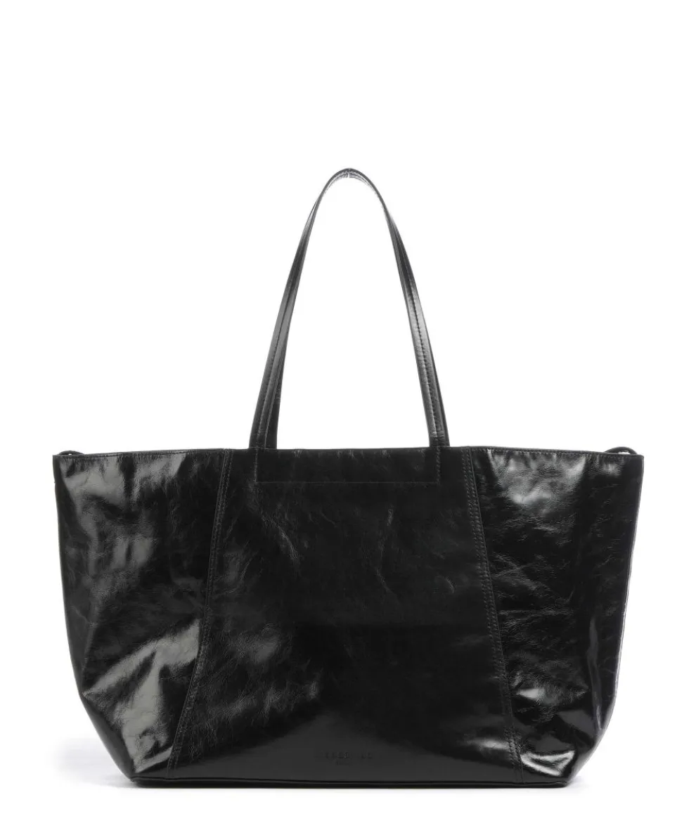 Chudy Paper Touch Crinkle L Tote bag softly grained calfskin black