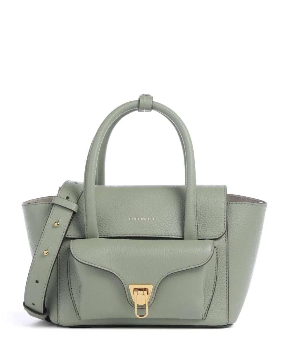 Beat Double Handbag grained cow leather greygreen