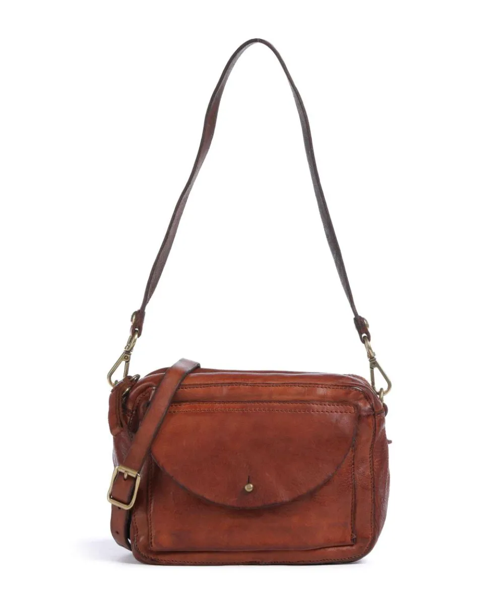 Shoulder bag cow leather cognac
