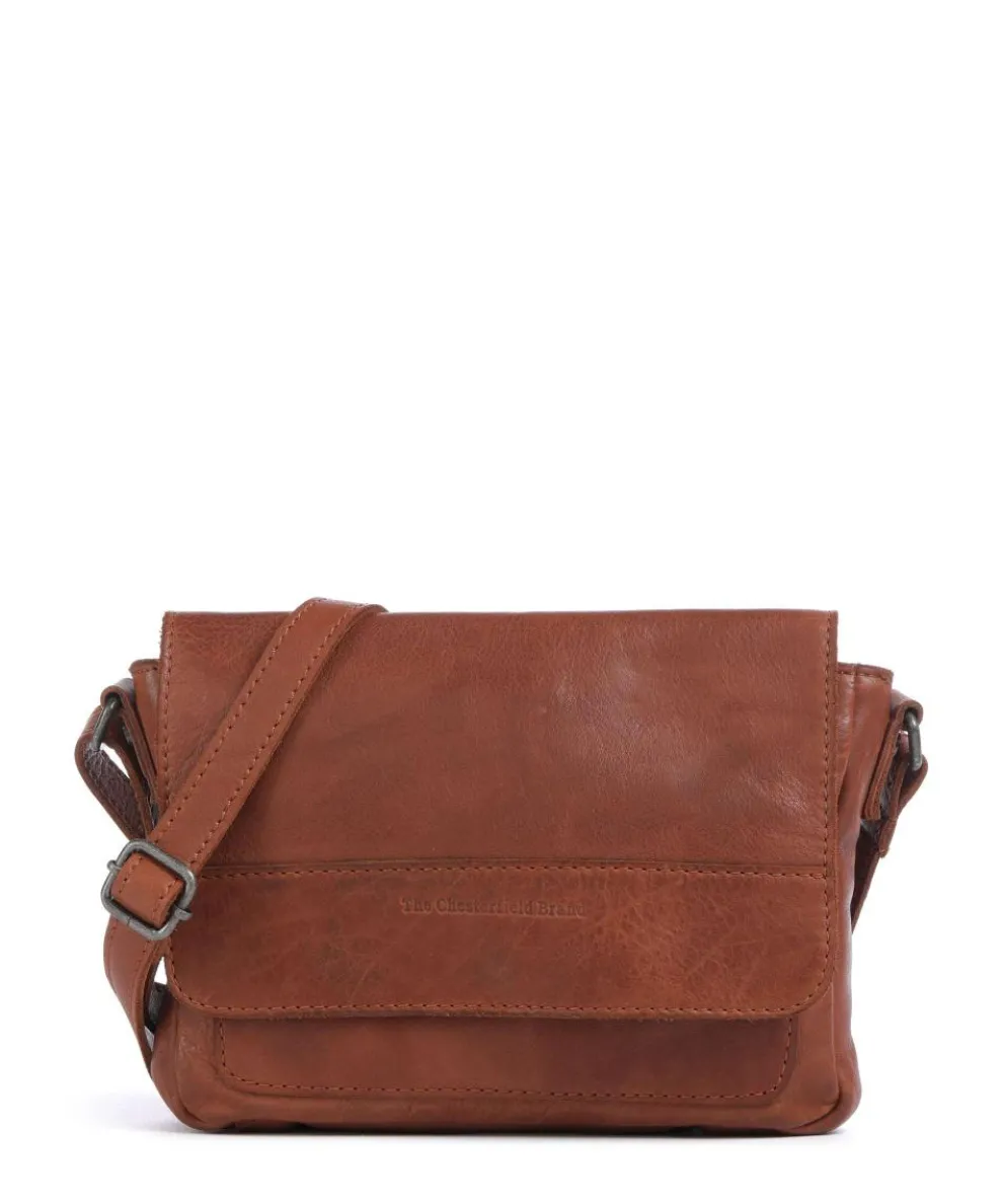 Washed Waxed Cow Ann Crossbody bag grained cow leather cognac