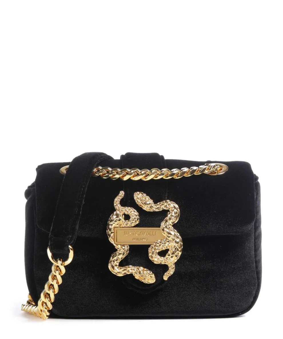Iconic Snakes Puffy Shoulder bag velvet fabric black