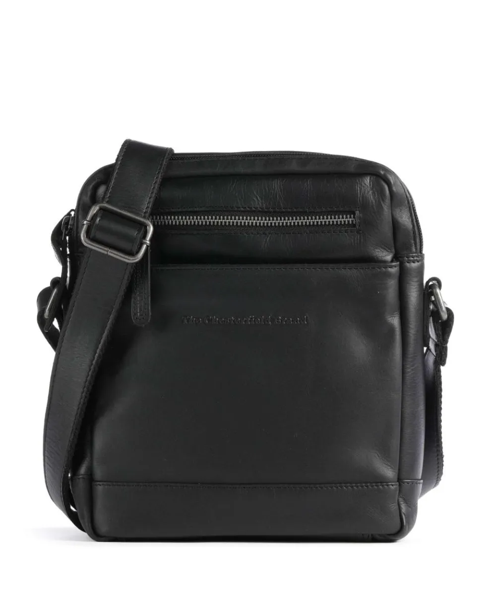Cow Wax Pull Up Arnhem Crossbody bag fine grain leather black