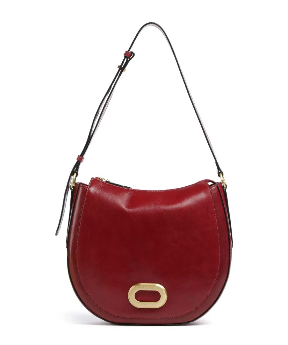 Ilaria Shoulder bag fine grain cow leather dark red