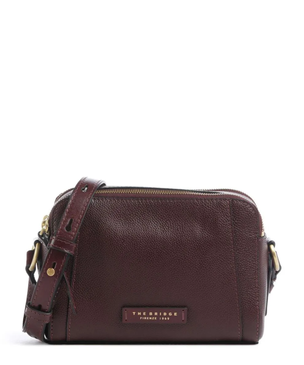 Ines Crossbody bag grained cow leather dark red
