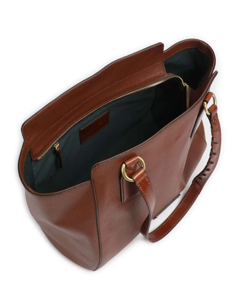 Ines Tote bag grained cow leather brown