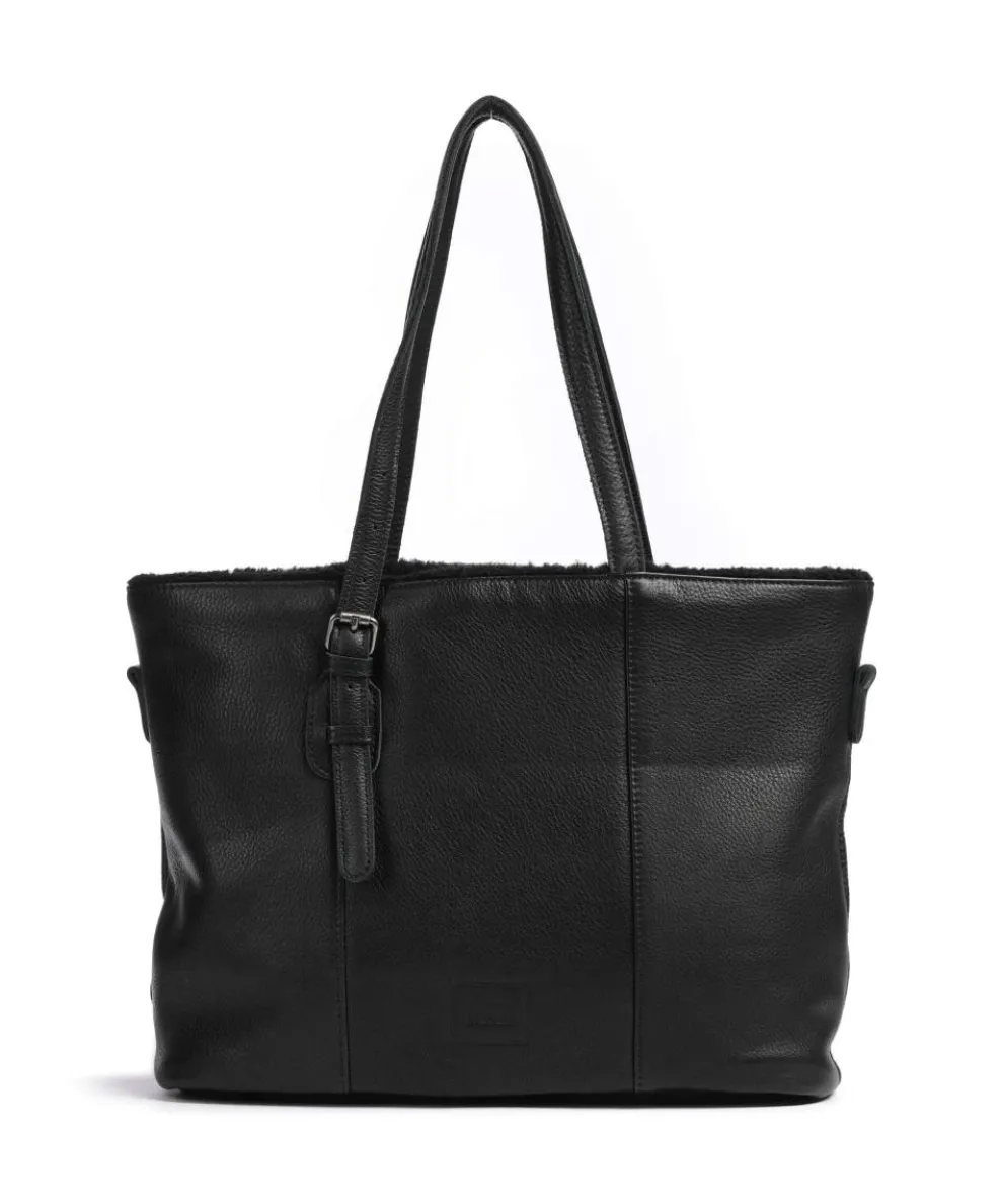 Inside Out Tote bag grained leather black