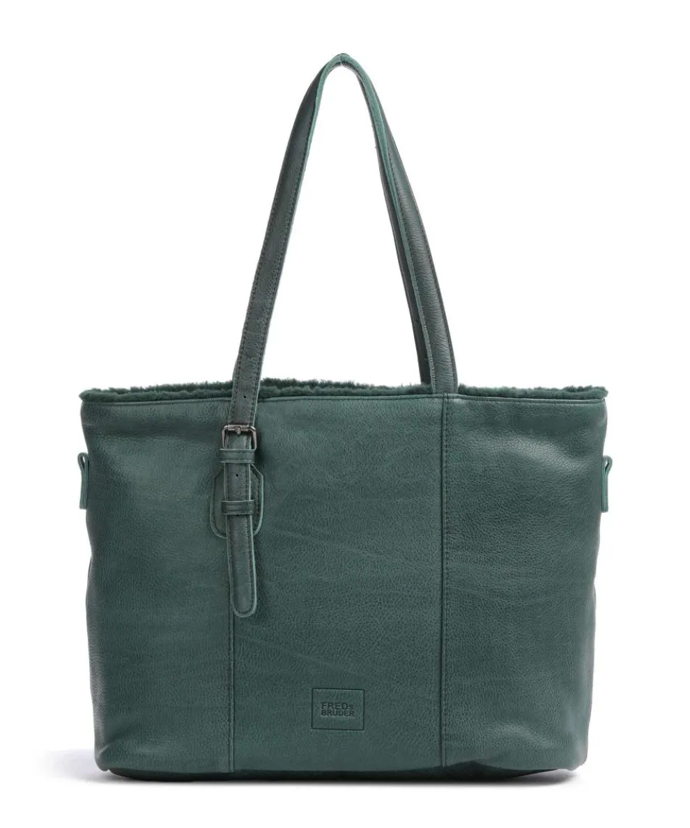 Inside Out Tote bag grained leather dark green