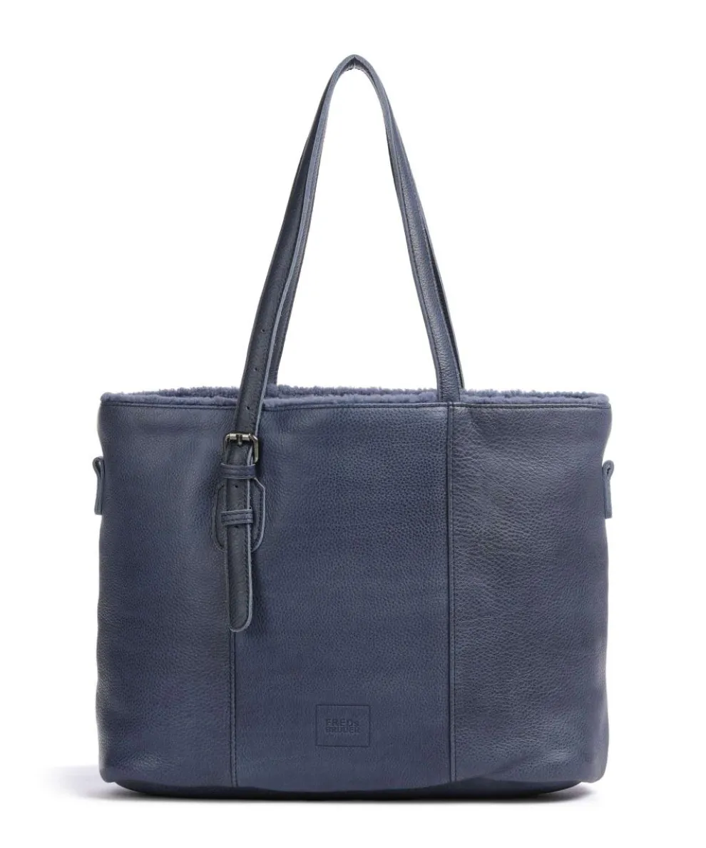 Inside Out Tote bag grained leather dark blue