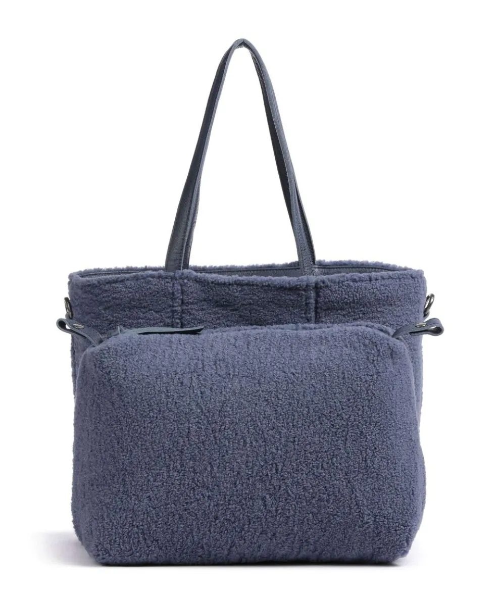 Inside Out Tote bag grained leather dark blue