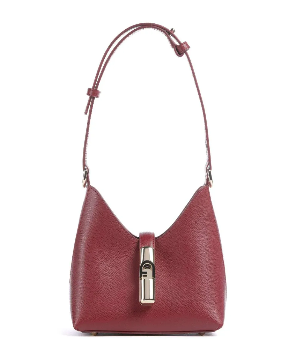 Iride Mini Shoulder bag grained leather dark red