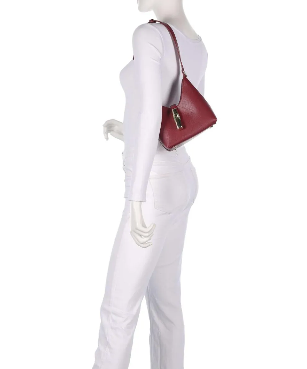 Iride Mini Shoulder bag grained leather dark red