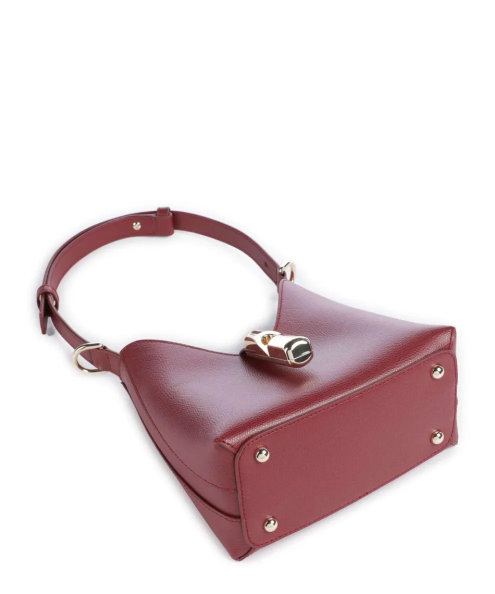 Iride Mini Shoulder bag grained leather dark red
