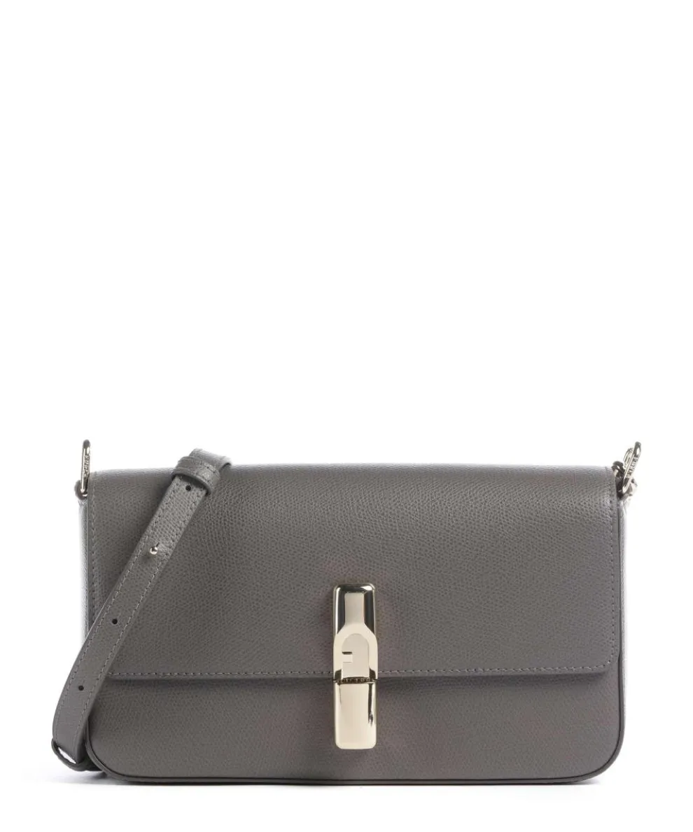 Iride S Crossbody bag grained leather dark grey