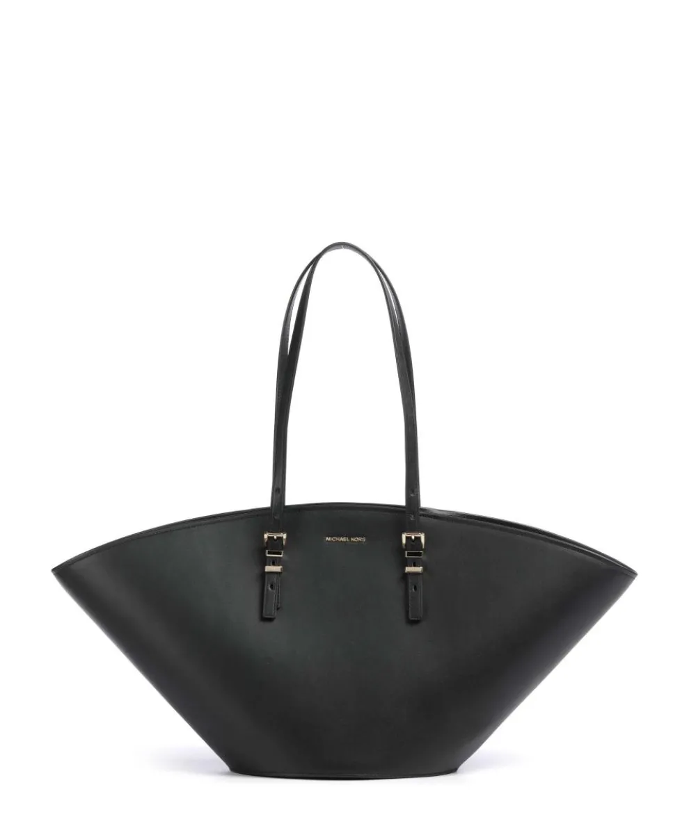 Isa Tote bag fine grain leather black