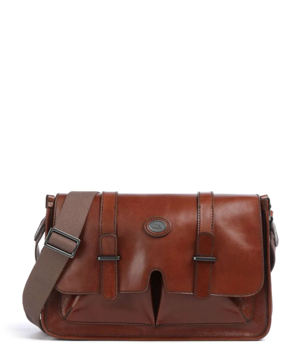 Isaia Messenger bag fine grain cow leather brown