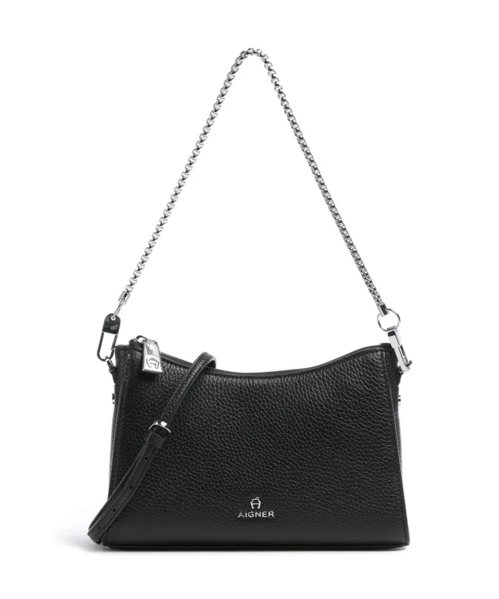 Ivy S Shoulder bag grained cow leather black