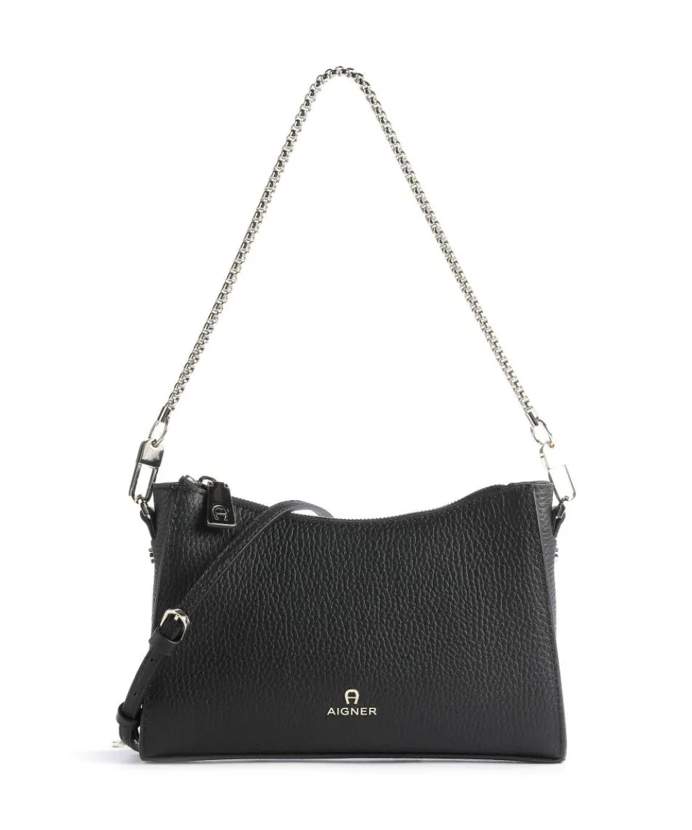 Ivy S Shoulder bag grained cow leather black