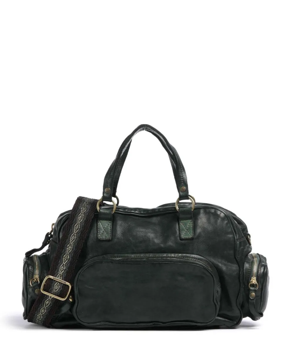 Handbag cow leather dark green
