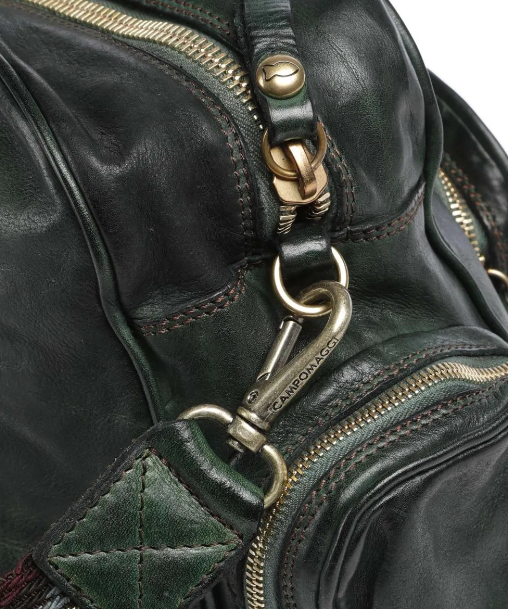 Handbag cow leather dark green